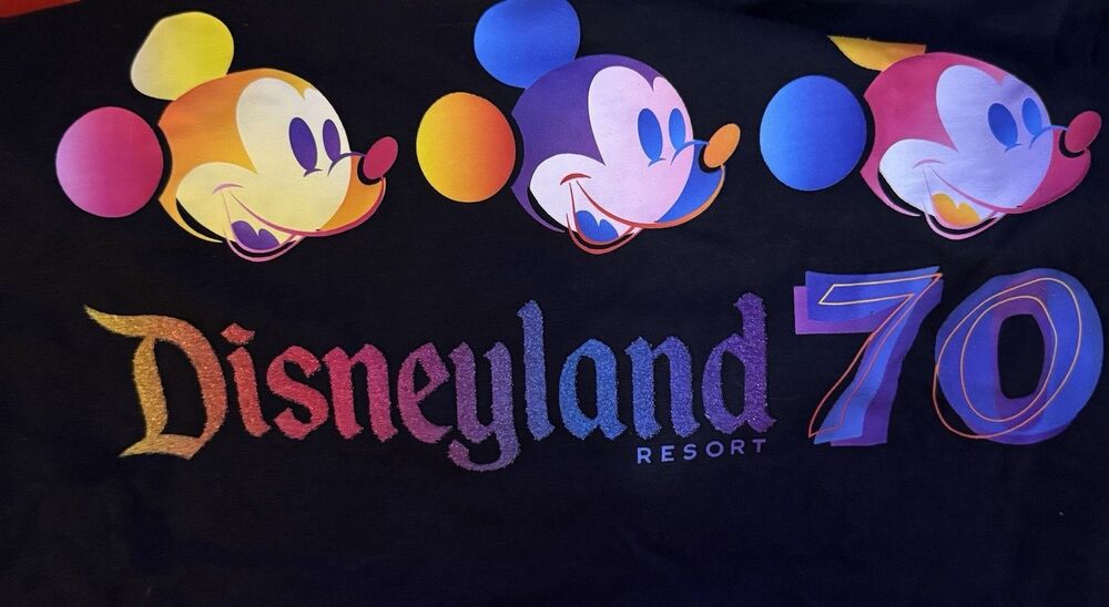 Disneyland 70th Anniversary XL Tee-Shirt w/ Mickey Mouse Black New With Tags - Picture 3 of 7